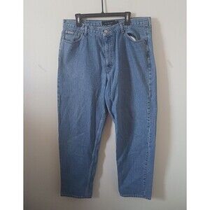 Calvin Klein Jeans Mens Easy Fit Wide Leg High Rise Denim Blue Size 40